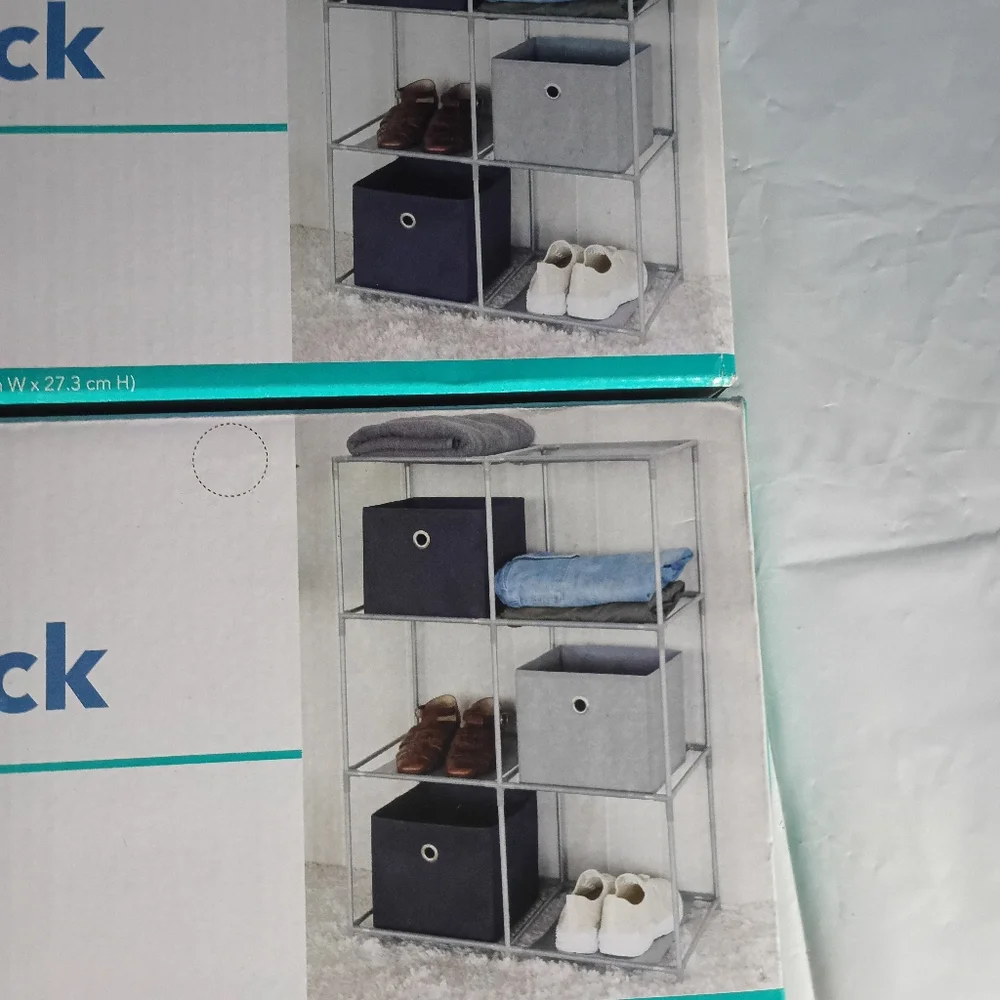 Set of Two Six Cubic Cube Storage Racks
